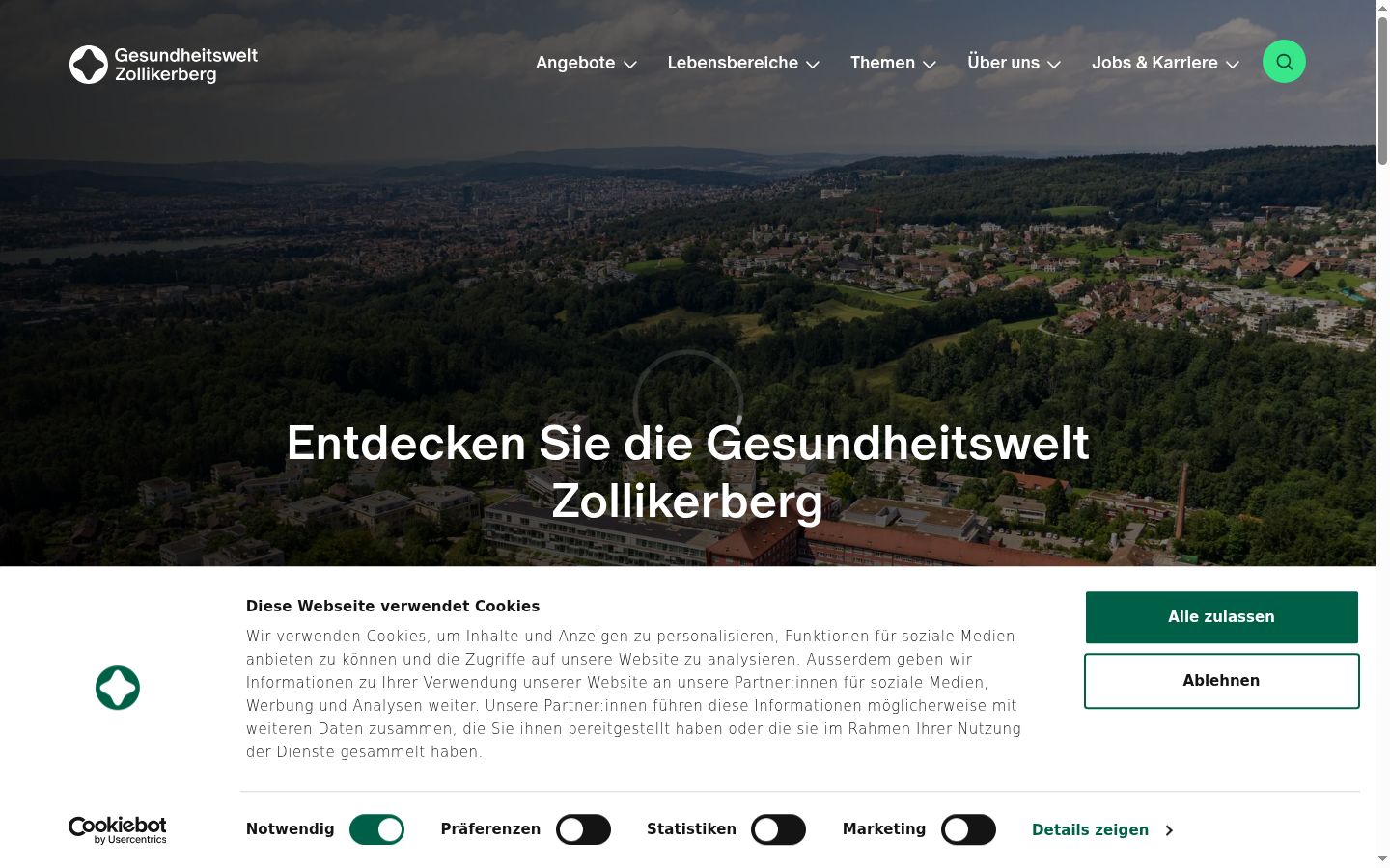 Screenshot of the consent banner shown before any interaction