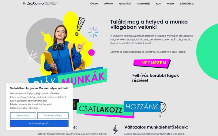 Screenshot of diakunio.hu