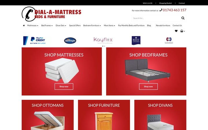 Screenshot of dialamattress.co.uk