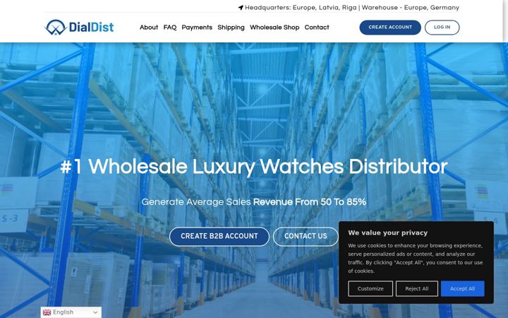 Screenshot of dialdist.com