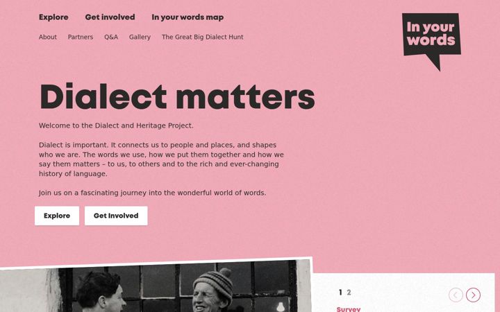 Screenshot of dialectandheritage.org.uk