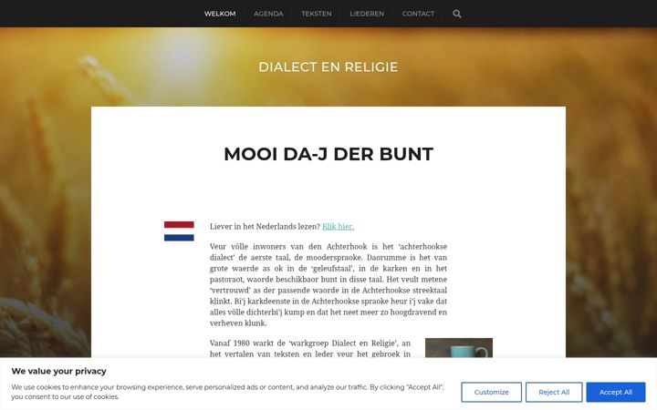 Screenshot of dialectenreligie.nl