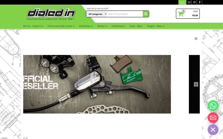 Screenshot of dialedin-mtb.nl