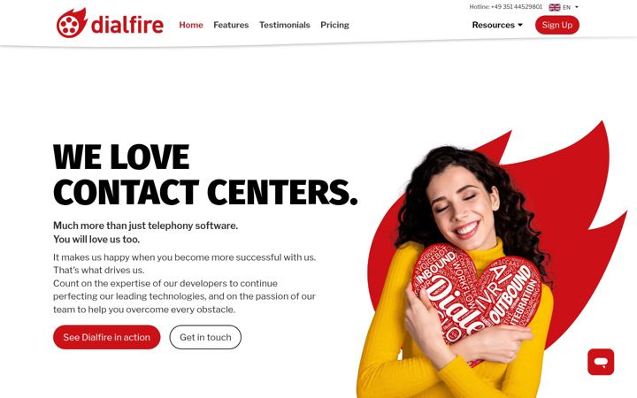 Screenshot ta' dialfire.com