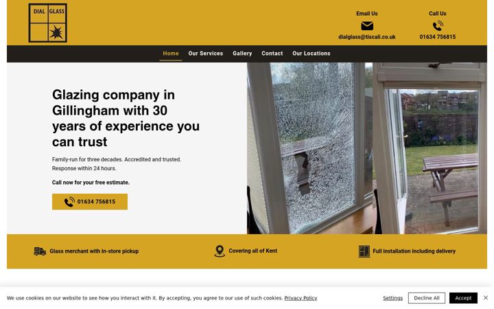 Screenshot ta' dialglassltd.co.uk