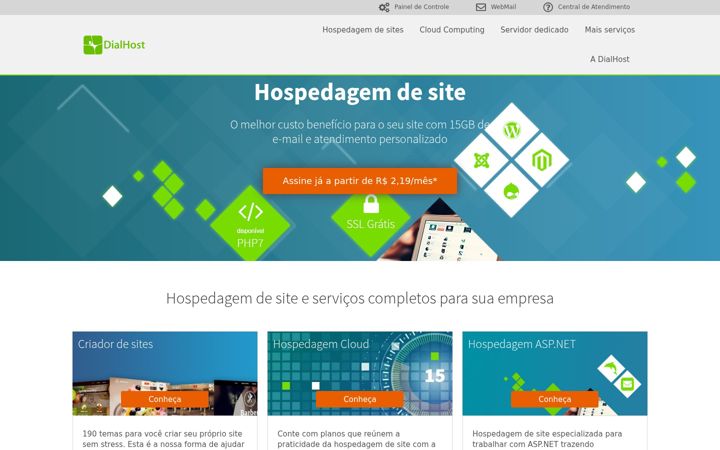 Screenshot di dialhost.com.br
