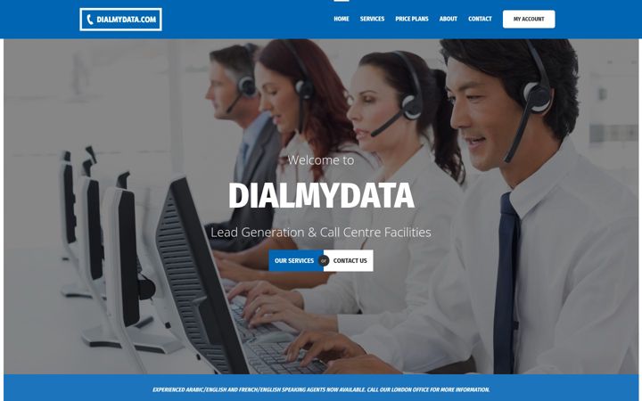 Screenshot of dialmydata.com
