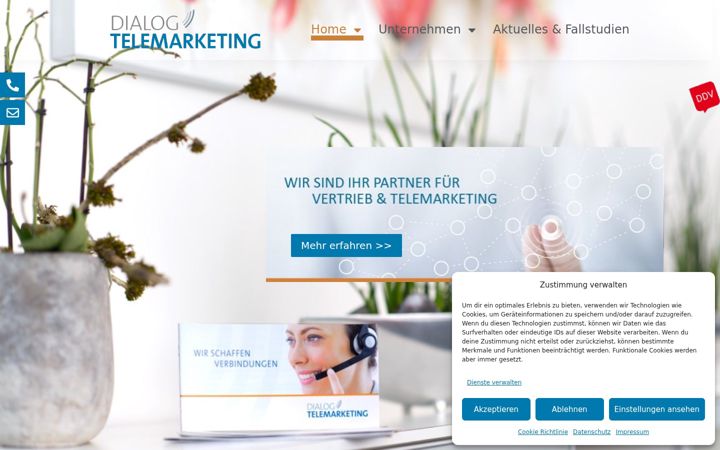 Screenshot of dialog-telemarketing.de