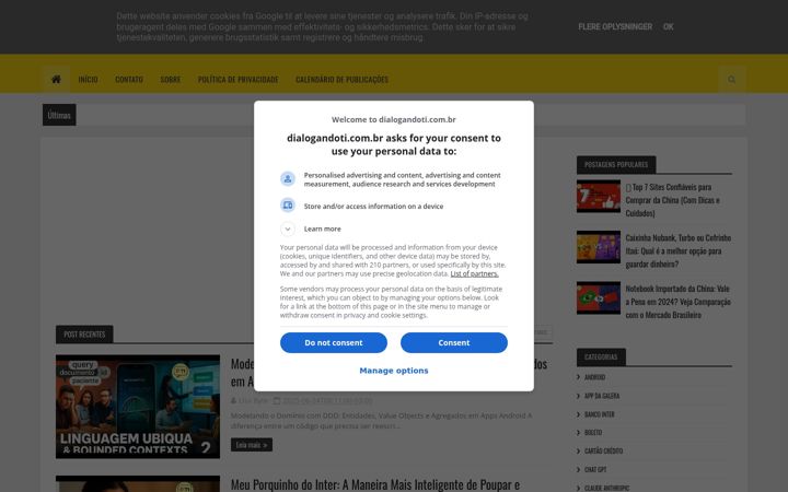 Ekraanipilt saidist dialogandoti.com.br