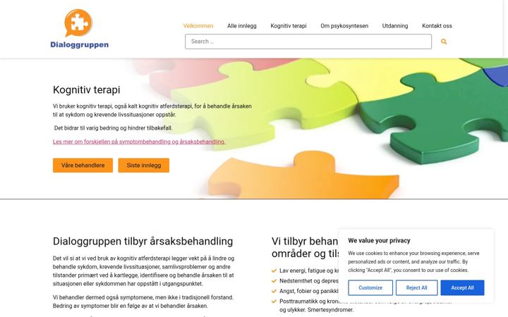 Snímek obrazovky dialoggruppen.no