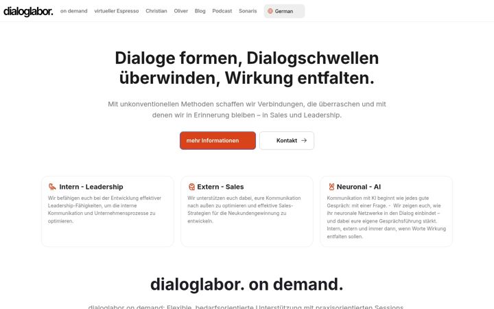 Zrzut ekranu dialoglabor.solutions