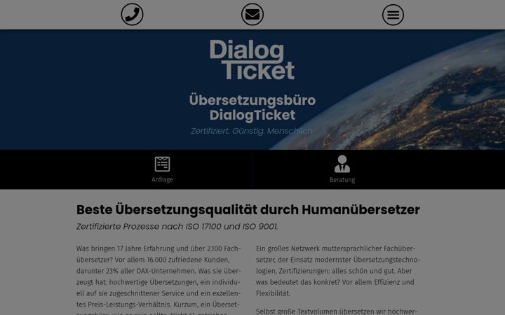 Screenshot of dialogticket.com