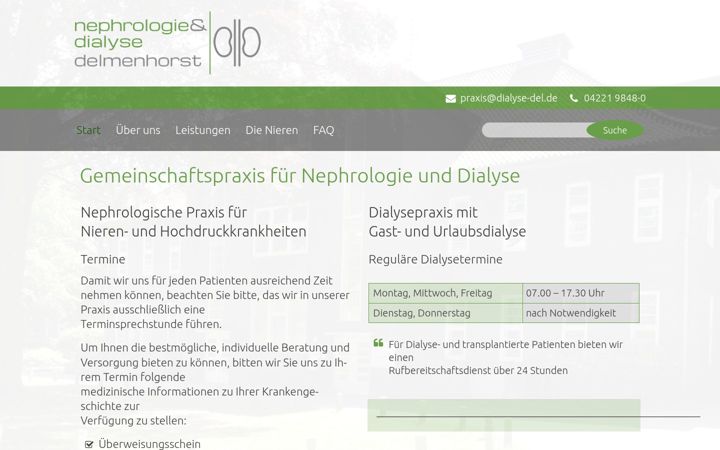 Screenshot of dialyse-delmenhorst.de