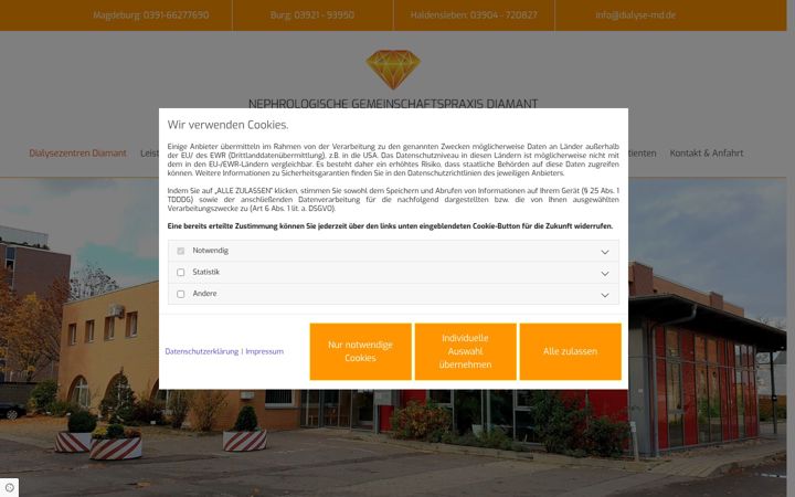 Screenshot of dialyse-diamant.de