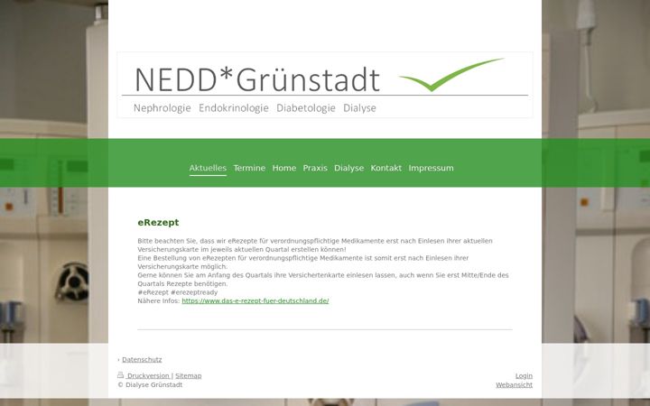 Screenshot of dialyse-gruenstadt.de