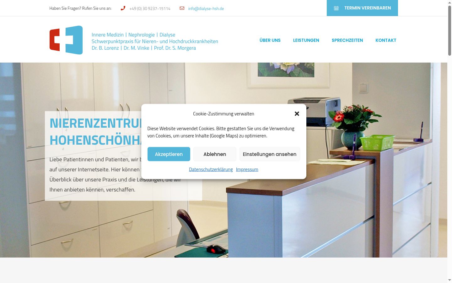 Screenshot del banner di consenso mostrato prima di qualsiasi interazione