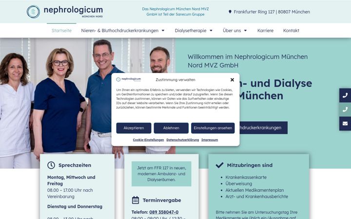 Snímek obrazovky dialyse-muenchen-nord.de