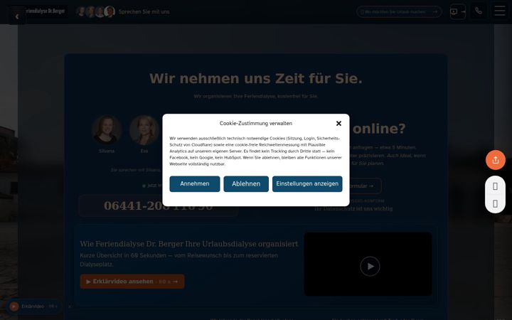 Screenshot of dialyse-und-urlaub.de