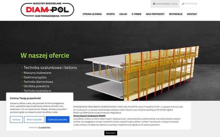 Snímek obrazovky diam-pol.pl
