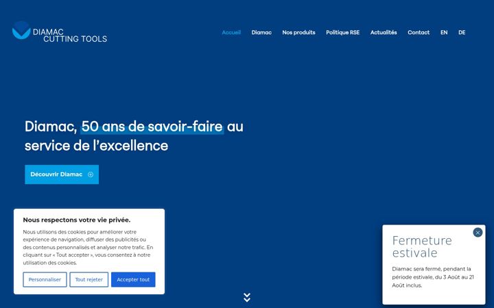 Екранна снимка на diamac.fr