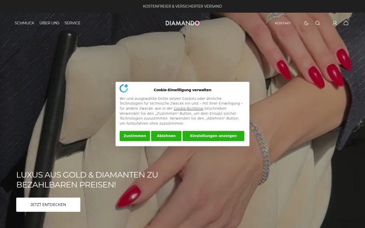 Screenshot of diamando-jewelry.de