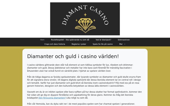 Screenshot di diamantcasino.se