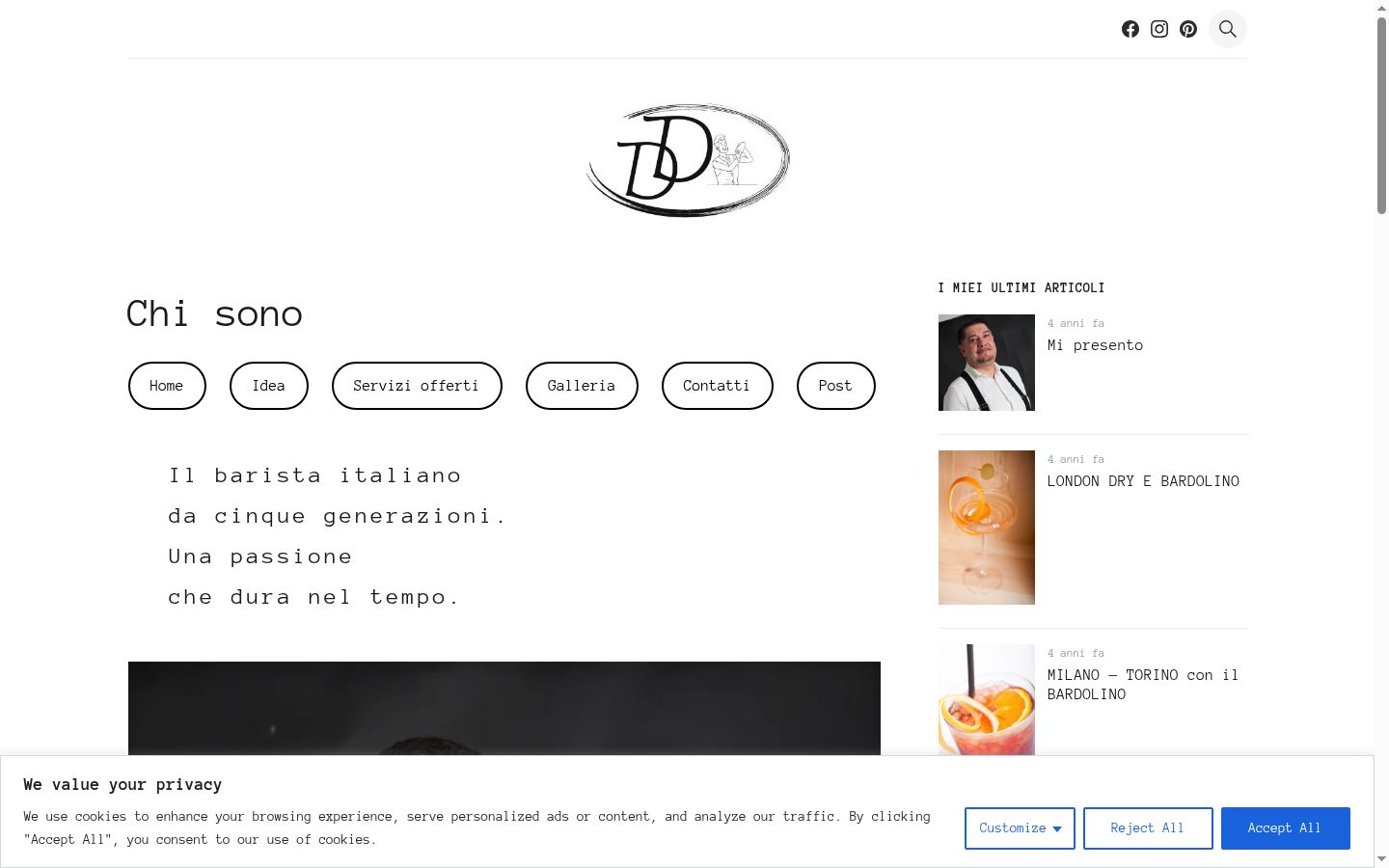 Screenshot of the consent banner shown before any interaction