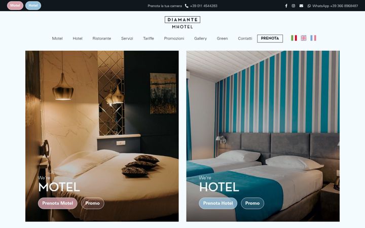 Screenshot von diamantemhotel.it