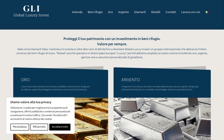 Screenshot of diamantiitalia.com