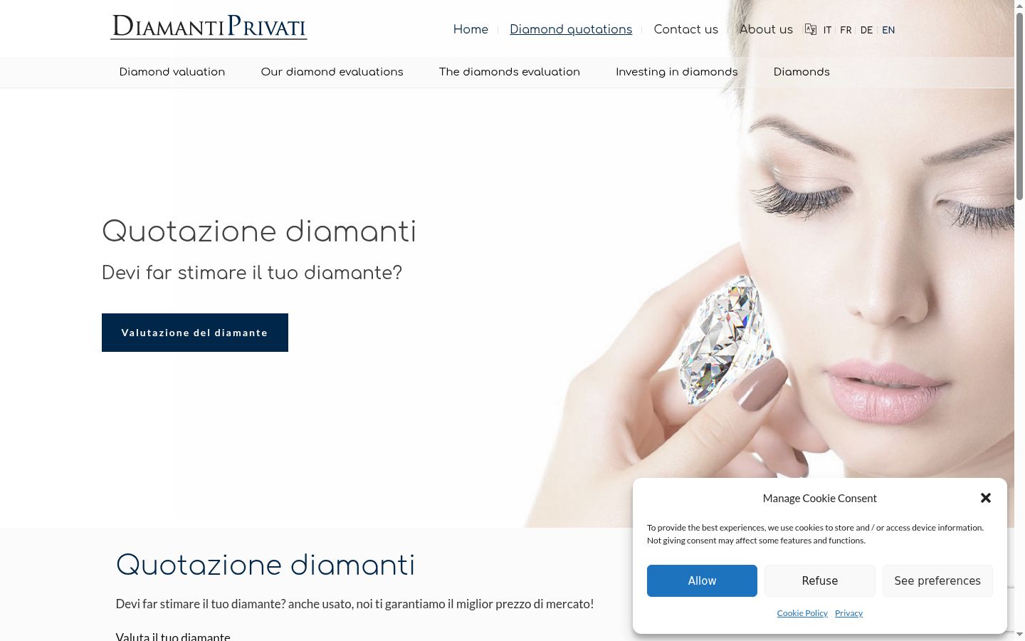 Screenshot of the consent banner shown before any interaction