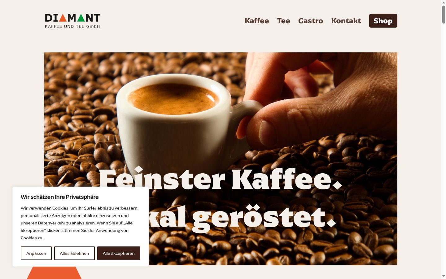 Screenshot of the consent banner shown before any interaction