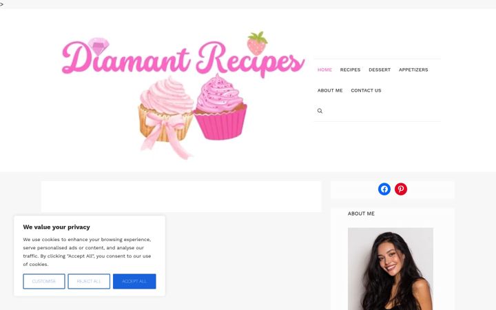 Screenshot of diamantrecipe.com
