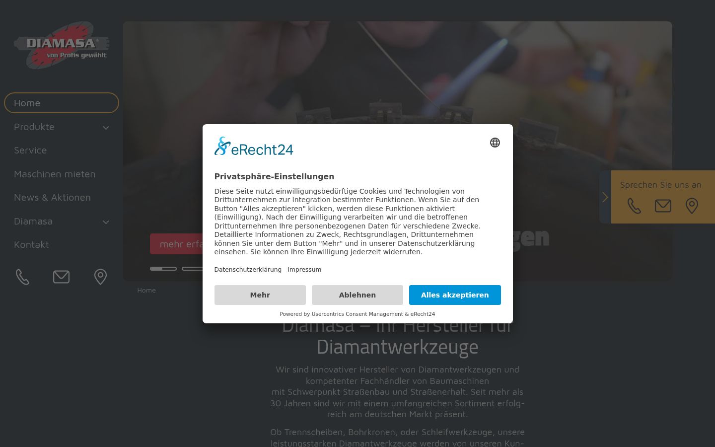 Screenshot of the consent banner shown before any interaction