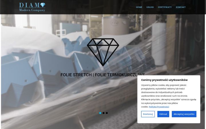 Snímek obrazovky diamcompany.pl