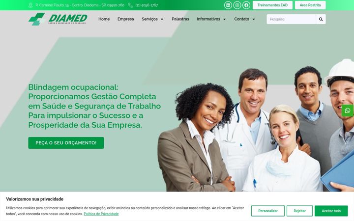 Ekraanipilt saidist diamed.med.br