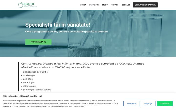 Skärmbild av diamedms.ro