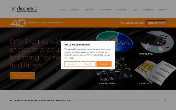 Screenshot von diametric.co.uk