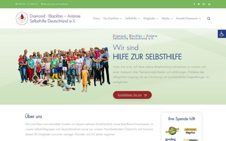 Screenshot of diamond-blackfan.de