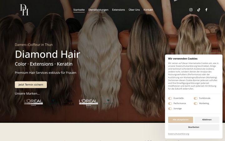 Screenshot of diamond-hair.ch