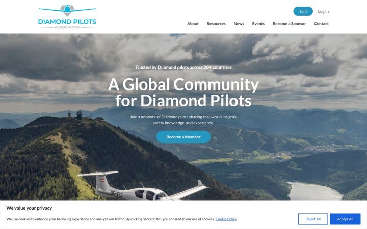 Screenshot of diamond-pilots.org