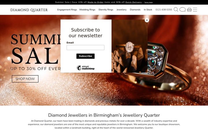 Skærmbillede af diamond-quarter.co.uk