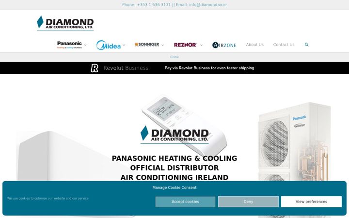 Skærmbillede af diamondair.ie