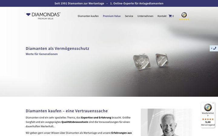 Screenshot of diamondas.com