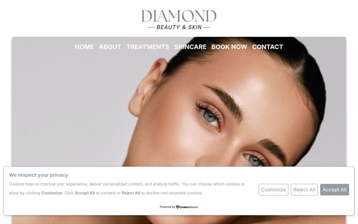 Screenshot of diamondbeautysolihull.co.uk