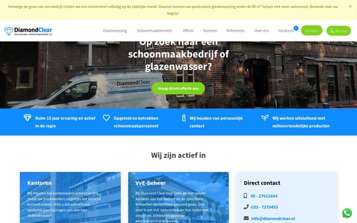 Screenshot of diamondclear.nl