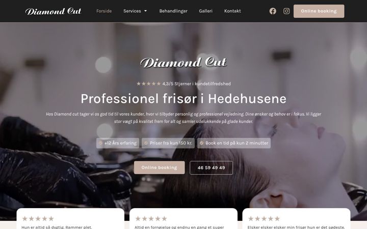 Screenshot of diamondcut.dk