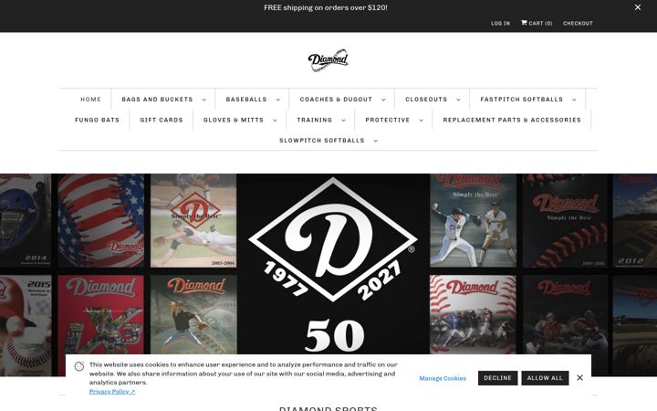 Screenshot of diamonddugout.com