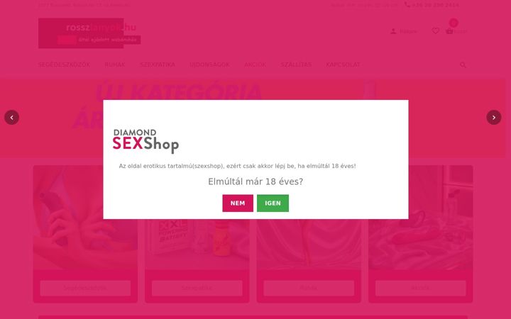 Screenshot of diamonderoticashop.hu