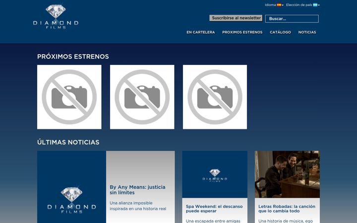 Screenshot of diamondfilms.com