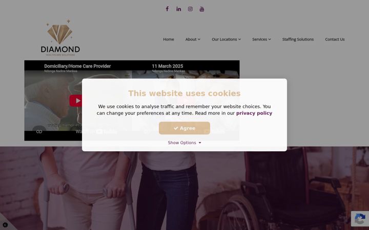 Screenshot of diamondhealthcaresolutions.co.uk